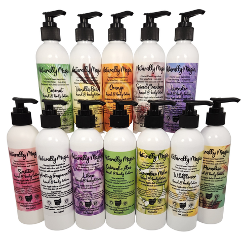 Naturally Magic 8oz Hand and Body Lotion. No parabens, phthalates or formaldehyde. 