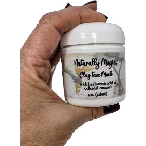 Clay Face Mask 4oz with Colloidal Oatmeal & Hyaluronic Acid